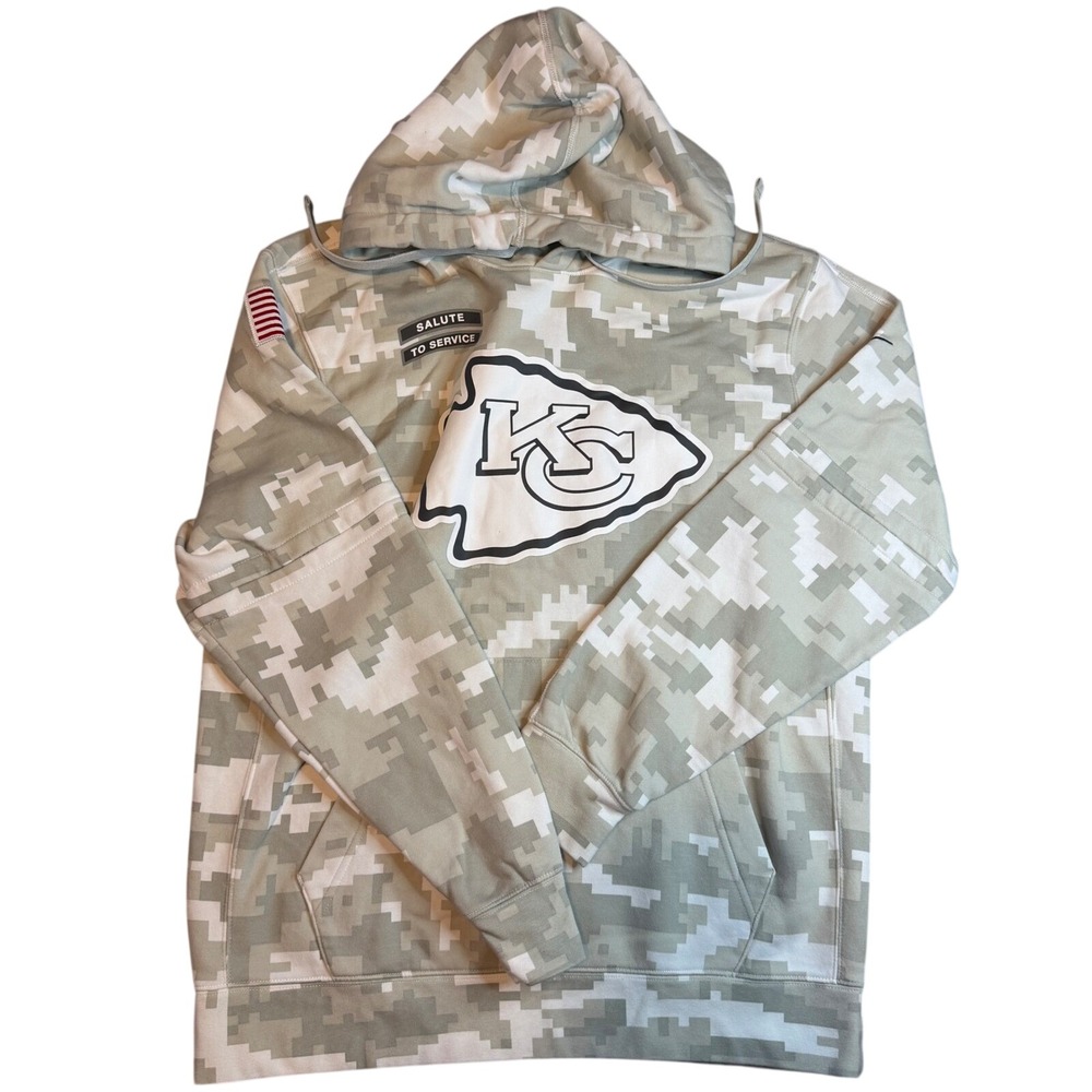 Nike Kansas City Chiefs Salute to Service Hoodie Mens Med Arctic Camo NFL 2024